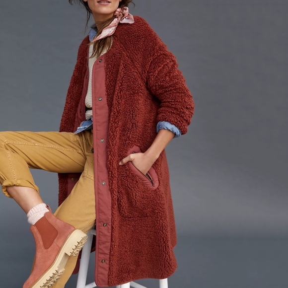 Anthropologie Jackets & Blazers - NWT Anthropologie Margot Reversible Sherpa Coat Size S Small